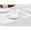 Detailopname van wit Mitre Essentials horeca tafelkleed