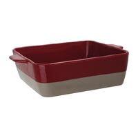 Professionele Gastronoble keramische braadslede in rood en taupe