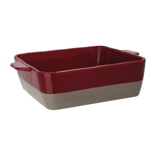 Professionele Gastronoble keramische braadslede in rood en taupe