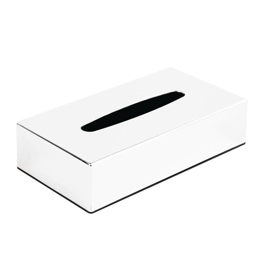 Stijlvolle verchroomde tissuebox van Bolero voor horecagebruik