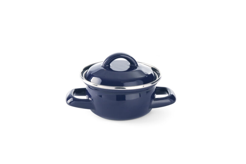 Hendi blauw emaille soeppannetje 0,3 liter