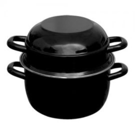 Mosselpan - 2,3 liter - geëmailleerd - zwart - Hendi - 625002