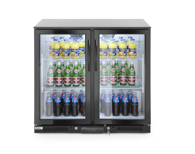 Hendi 2-deurs barkoeling 200 liter zwart voor horeca
