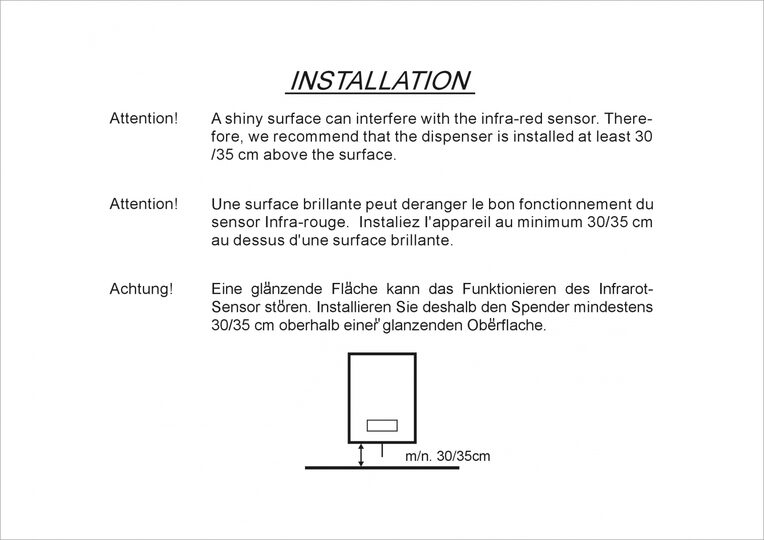 Aanbevolen installatiehoogte