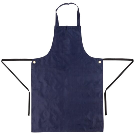 Gastronoble blauw nylon schort in gebruik