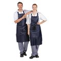 Blauw waterdicht nylon schort voor horeca