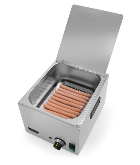 Binnenkant van de Hendi worstenwarmer 10 liter