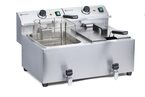 Professionele Hendi dubbele friteuse 2x8 liter met aftapkraan
