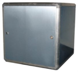 Lege geïsoleerde box t.b.v. inbouwen afzuigmotor, afm: 630x630x630 mm